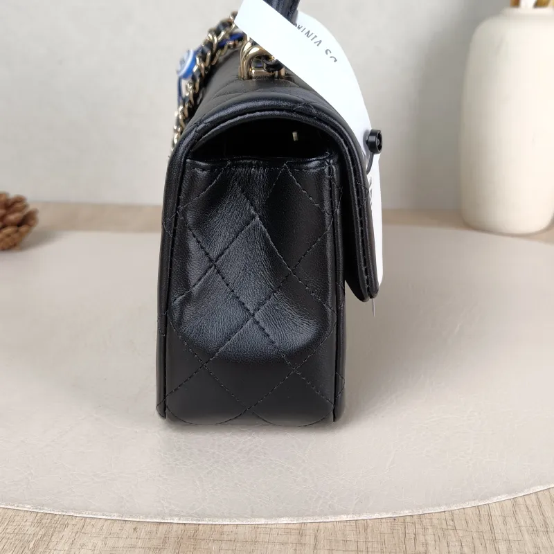 Chanel Crossbody Bag cf mini Edition Black Lambskin mini 20 × 6 × 12 cm — detail view 5 of 16