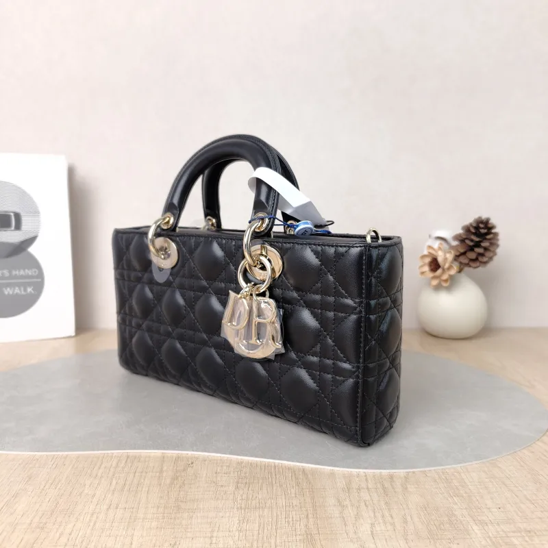 DIOR Crossbody Bag Lady D-Joy Black Lambskin Medium26 × 5 × 13.5 cm — cover view 5 of 6