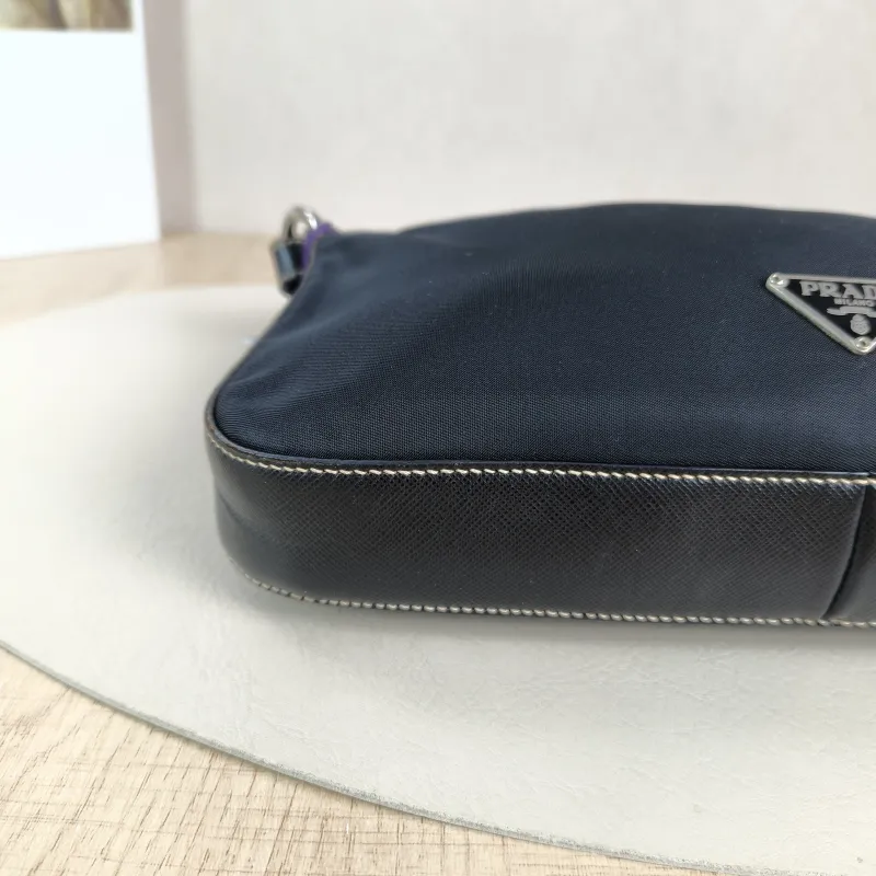PRADA Shoulder Bag Black Nylon One Size 24 × 3.5 × 13 cm — detail view 1 of 12