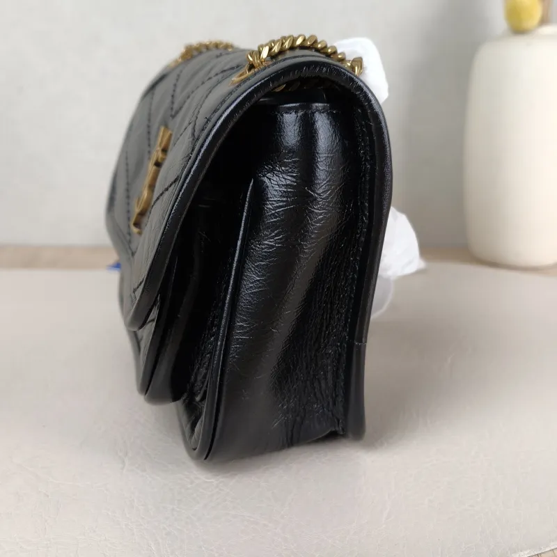 SAINT LAURENT Crossbody Bag Niki Black Waxed Leather Calfskin Mini 18 × 5 × 12.5 cm — detail view 1 of 12