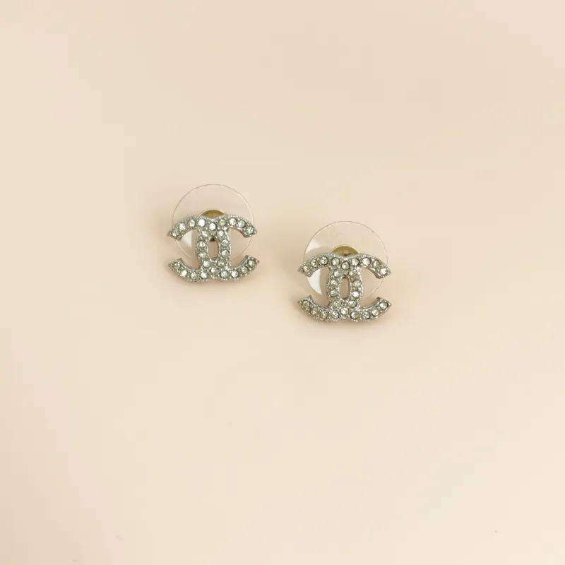 Chanel Earrings c Earrings Silver One Size