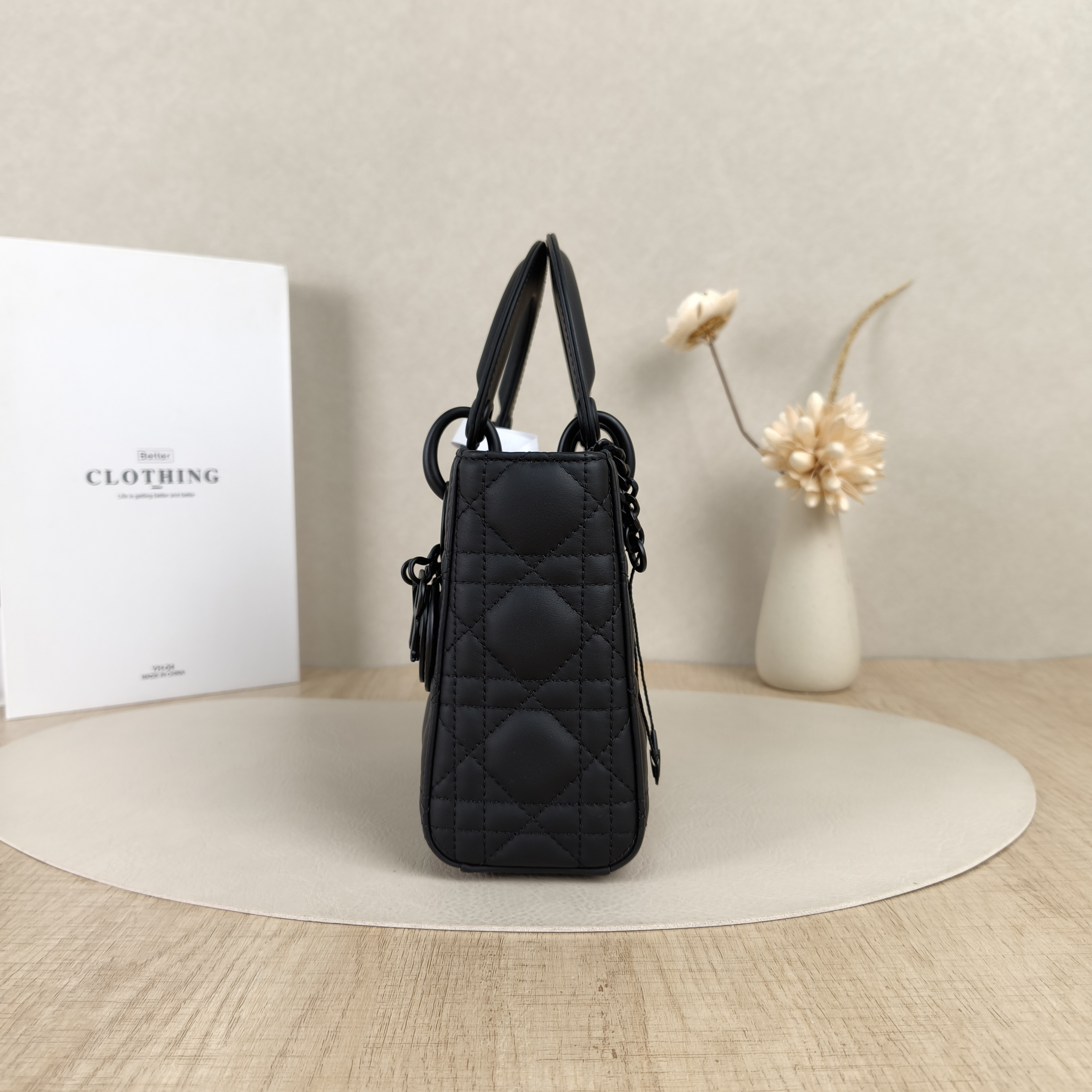 DIOR Crossbody Bag Lady Lady Dior Bag Black Lambskinmini17 × 7 × 15 cm — cover view 3 of 9