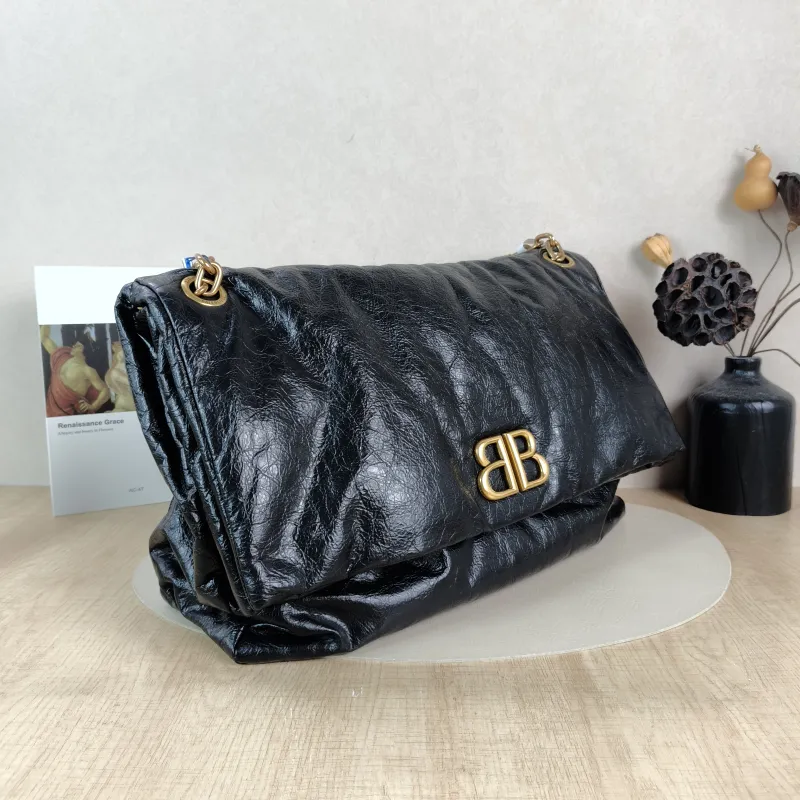 BALENCIAGA Shoulder Bag MONACO Chain Bag Black Calfskin Large43 × 15 × 33 cm — cover view 6 of 6