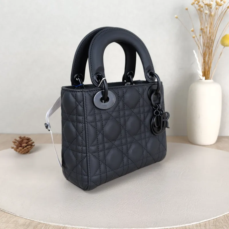 DIOR Crossbody Bag Lady Lady Dior Bag Black Lambskinmini17 × 7 × 15 cm — cover view 4 of 6
