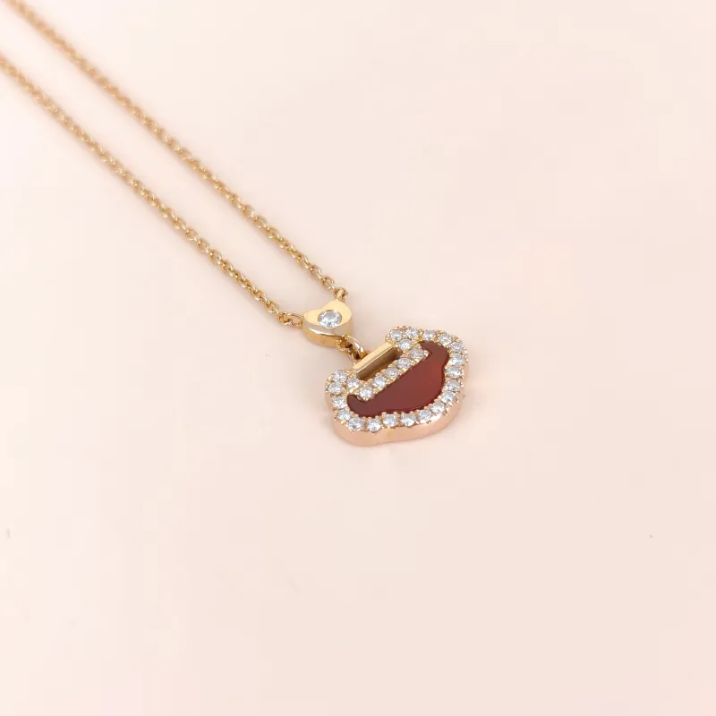 Qeelin Necklace Yu Yi Collection Necklace Red Agate Diamond18KR ose Gold One Size 40cm — cover view 4 of 8
