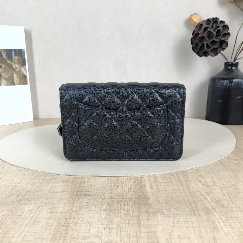 Chanel Crossbody Bag CF WOCWOC Bag Accessory Black Grained Calfskin Mini 19.2 × 3.5 × 12.3 cm — cover view 2 of 5