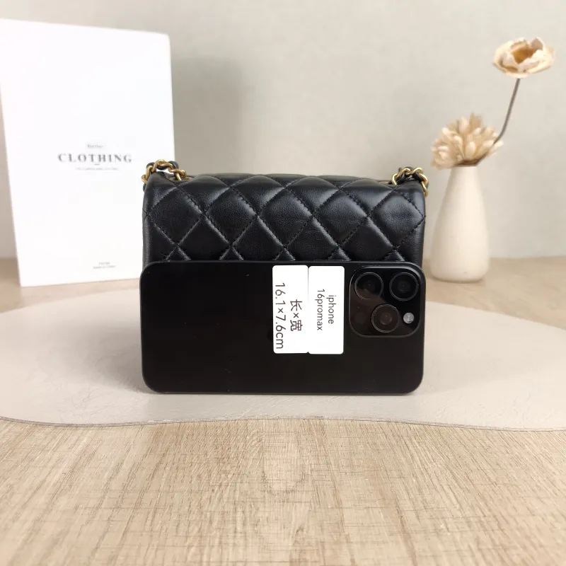 Chanel Crossbody Bag Classic Flap Mini CF Mini Black with Gold-Tone Hardware SL ambskinmini17 × 8 × 13.5 cm — cover view 4 of 5