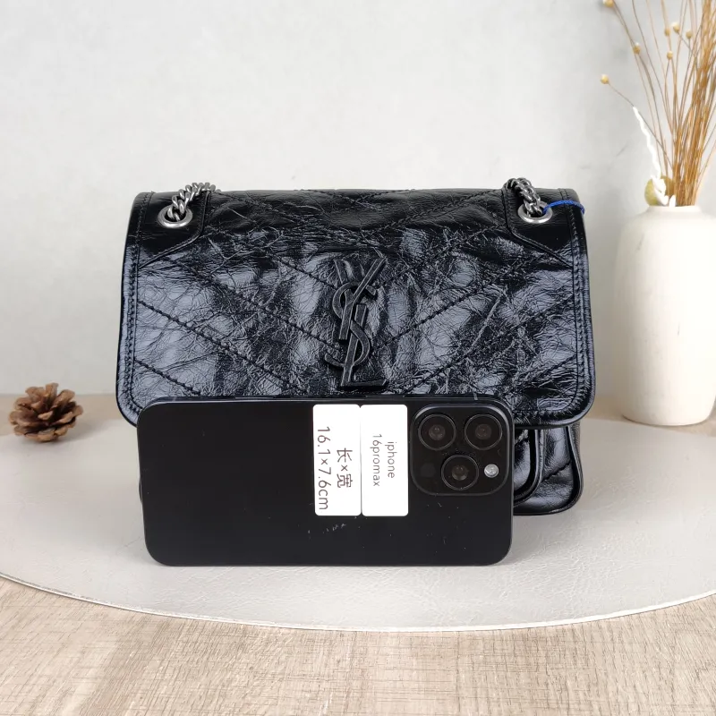 SAINT LAURENT Crossbody Bag Niki D Waxed Leather Calfskin Small21 × 7.5 × 16 cm — cover view 4 of 5