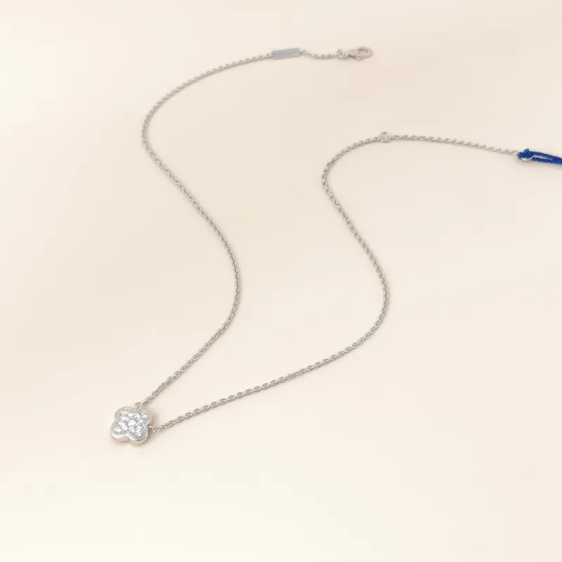 Van Cleef & Arpels Necklace Pure Alhambra Pavé Diamond Necklace White Gold Diamond18KW hite Gold One Size 41cm — cover view 2 of 8