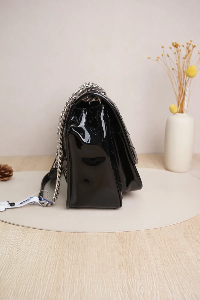 SAINT LAURENT Niki D Medium Black Patent Leather · Dust Bag · 28 × 8.5 × 20 cm — detail view 9 of 23