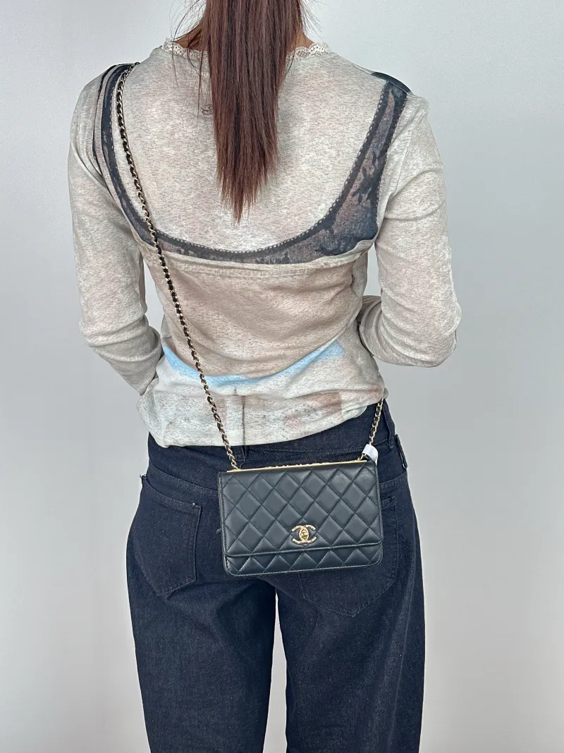 Chanel Crossbody Bagtrendy cc woc Black Lambskinmini19.2 × 3.5 × 12.3 cm — on-model view 2 of 2