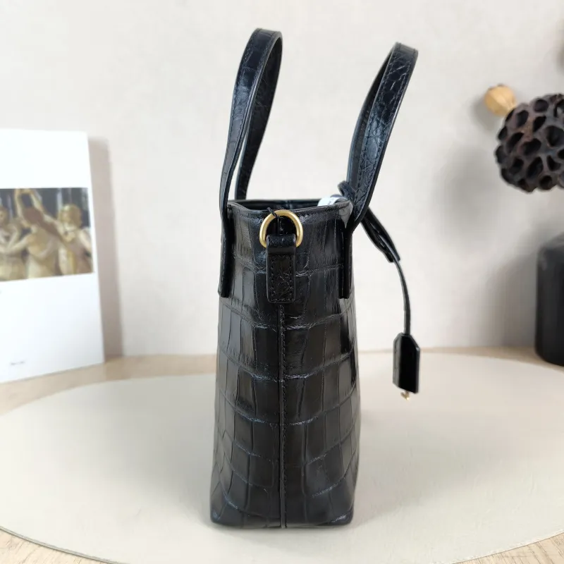 SAINT LAURENT Shoulder Bag SHOPPING Shopping Tote Black Embossed Calfskinmini18 × 8 × 17 cm — detail view 1 of 13