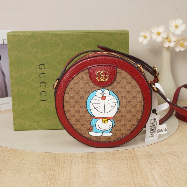 GUCCI a Edition Round Bag Red Brownpvc · Box Dust Bag · 19 × 5 × 19 cm