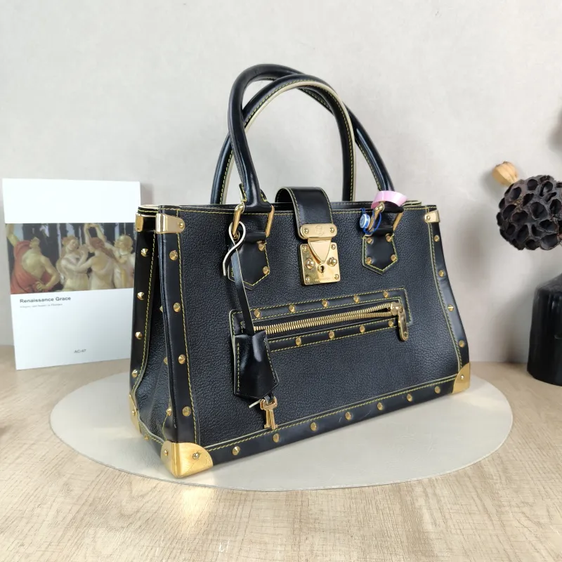 Louis Vuitton Top Handle Bag Suhali Vintage Black Calfskin One Size 36 × 12 × 22 cm — cover view 3 of 5