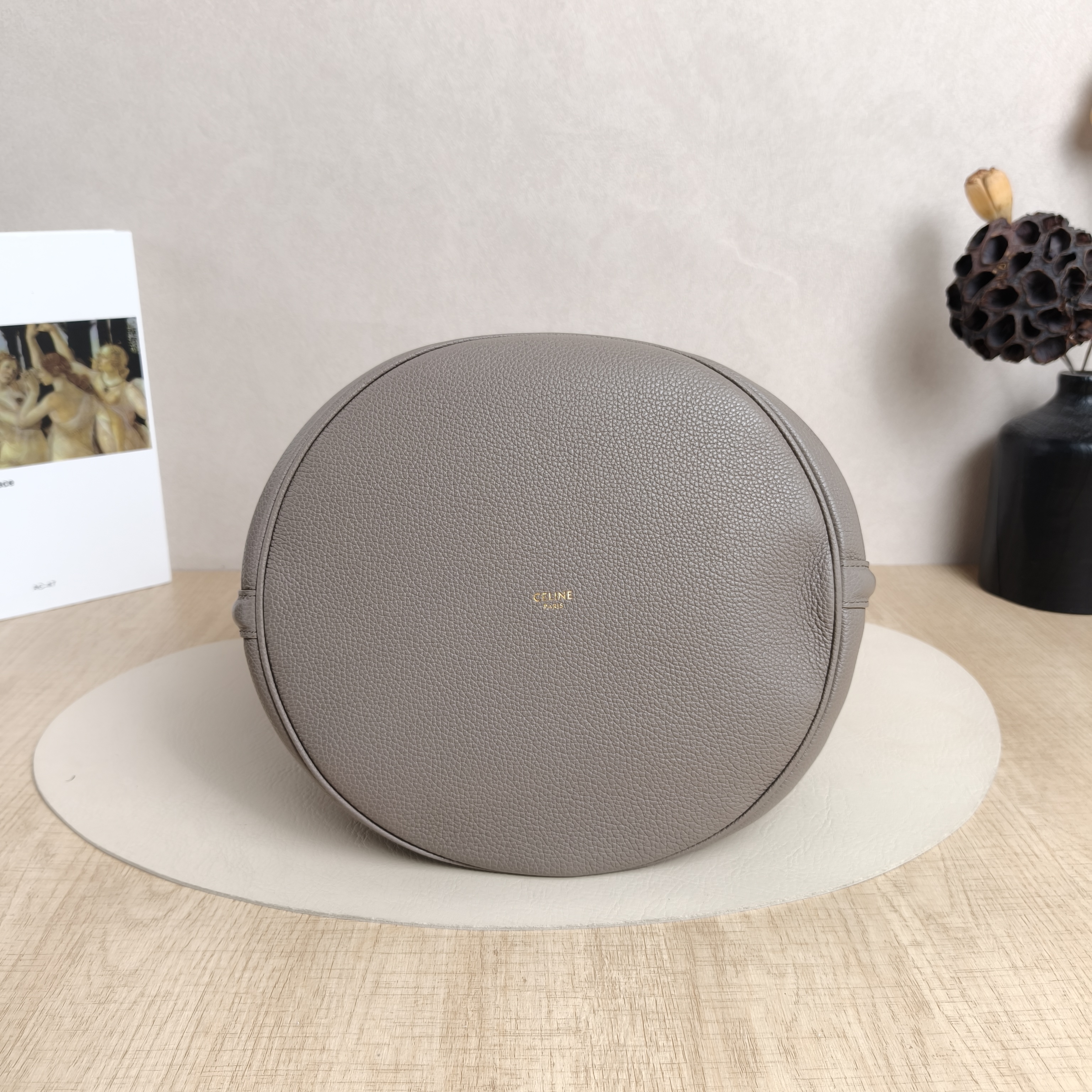 CELINE Crossbody Bag Bucket 16 Bucket Bag Grey Calfskin Medium23 × 23 × 24.5 cm — cover view 3 of 5