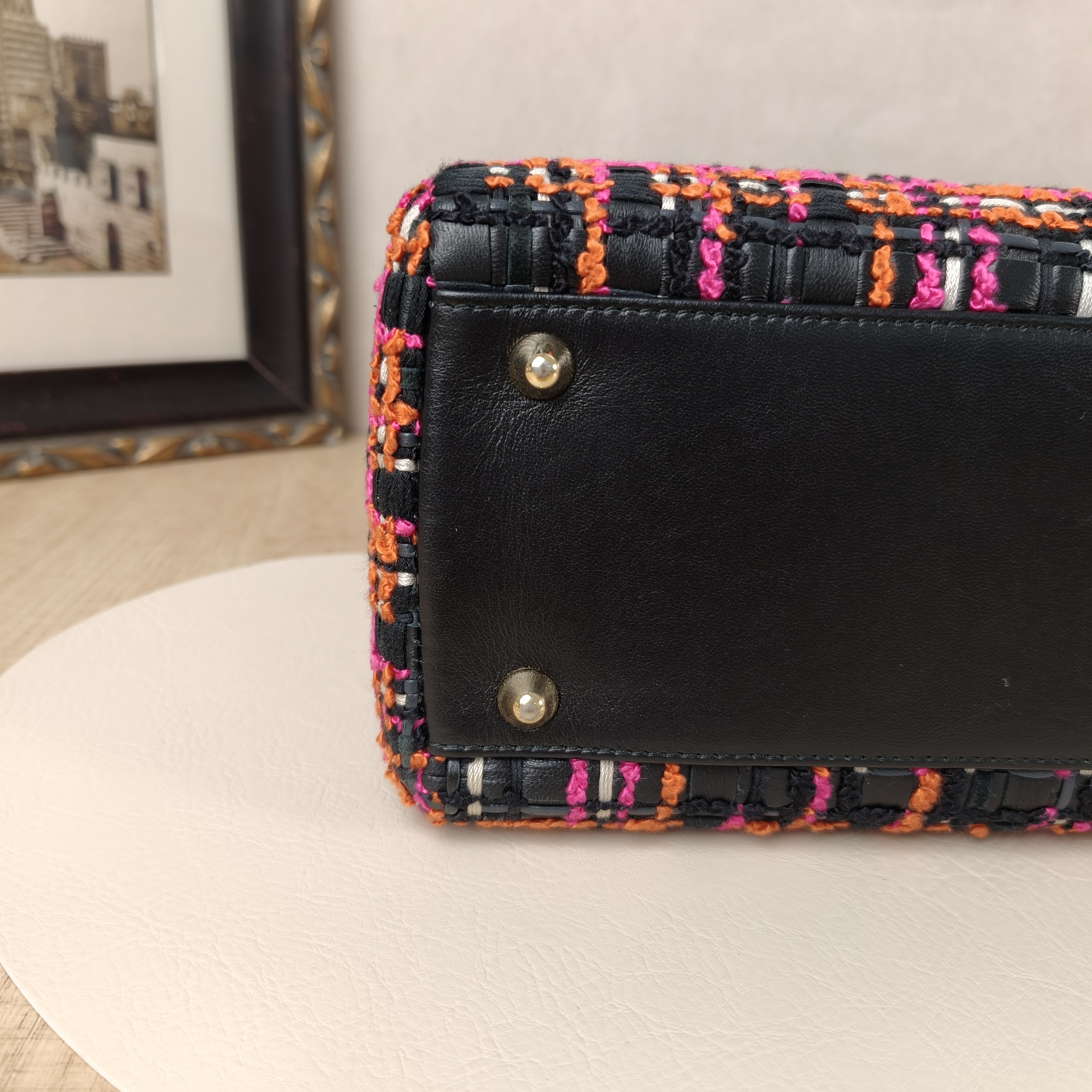 DIOR Top Handle Bag Lady Lady Dior Bag Black Lambskin Woven32 × 11 × 25 cm — cover view 7 of 9