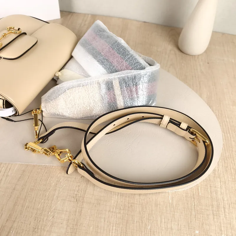 GUCCI Crossbody Bag Horsebit 1955 Horsebit Small Beige Calfskin Small 20.5 × 5 × 14.5 cm — detail view 6 of 9
