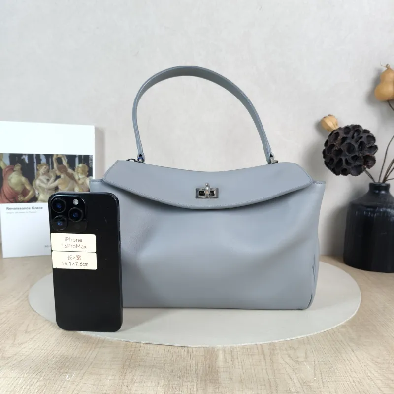 BALENCIAGA Crossbody Bag RODEO Grey Calfskin Small 27 × 10 × 20 cm — cover view 4 of 6