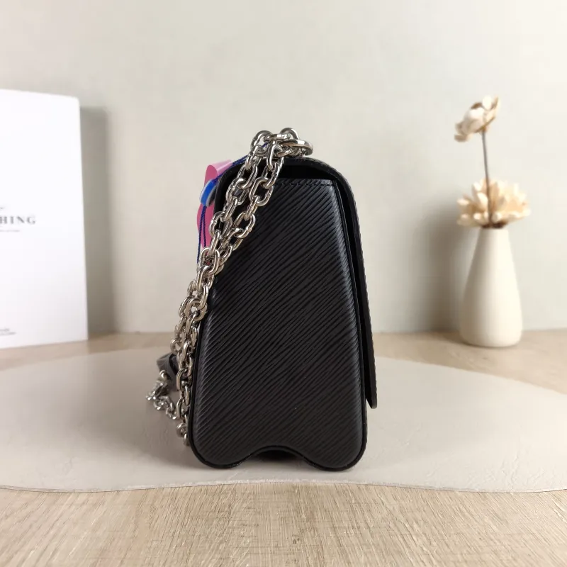 Louis Vuitton Crossbody Bag Twist Black Epi Embossed Calfskin Medium 23 × 9.5 × 17 cm — detail view 10 of 12