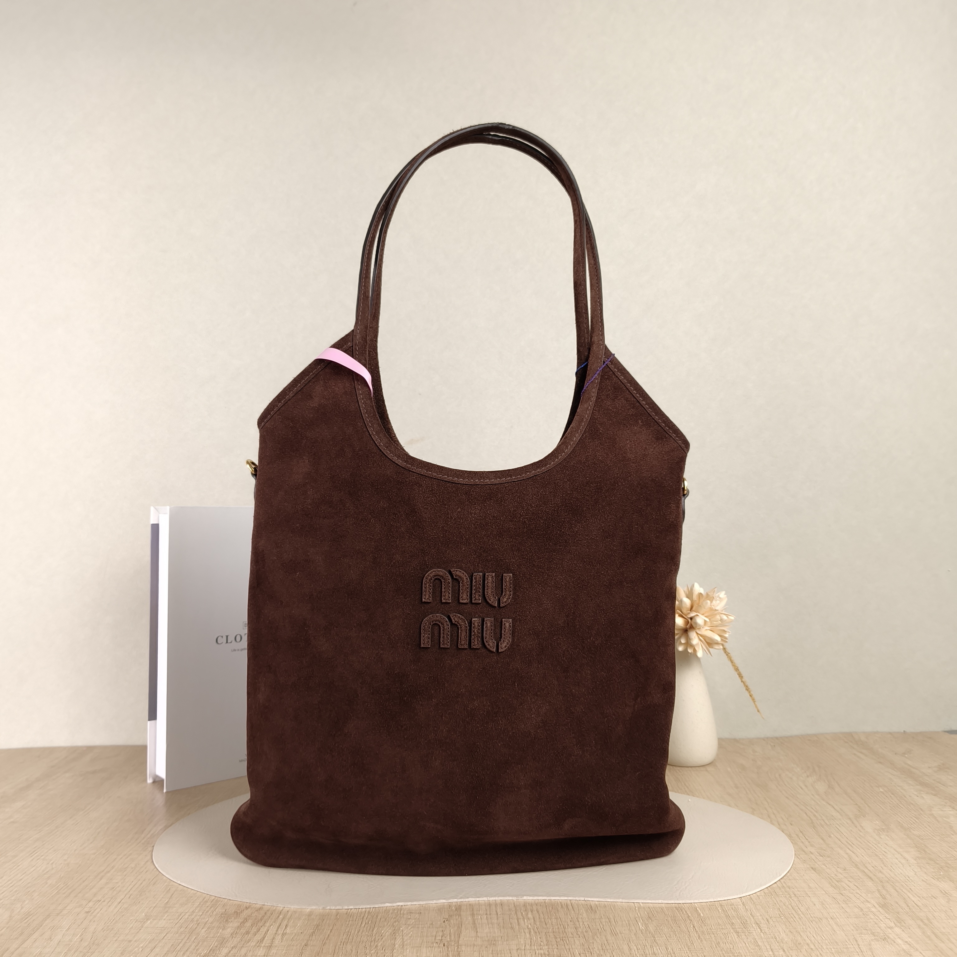 Miumiu Shoulder Bag IVY Tote Shopping Tote Suede Medium35*40