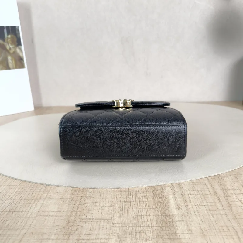 Chanel Crossbody Bag kelly Black Grained Calfskinnano15 × 5 × 11 cm — cover view 2 of 5