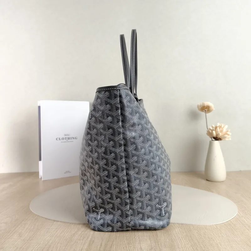 GOYARD Shoulder Bag SAINT LOUIS Shopping Tote Grey PVC Small 34 × 15 × 28 cm — detail view 11 of 11