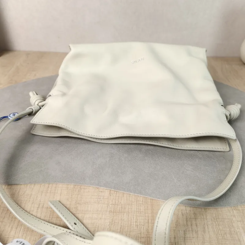 LOEWE Crossbody Bag Flamenco White Calfskin Mini 24 × 9 × 18 cm — detail view 8 of 11