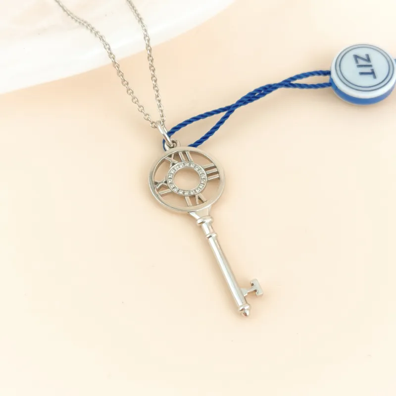 Tiffany&Co. Necklace Atlas White Gold Diamond18KW hite Gold One Size 45cm โ cover view 5 of 8