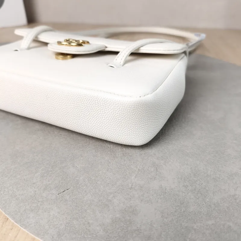 Chanel Top Handle Bag preppy coco White Calfskin Mini 17 × 5 × 11.4 cm — detail view 11 of 11