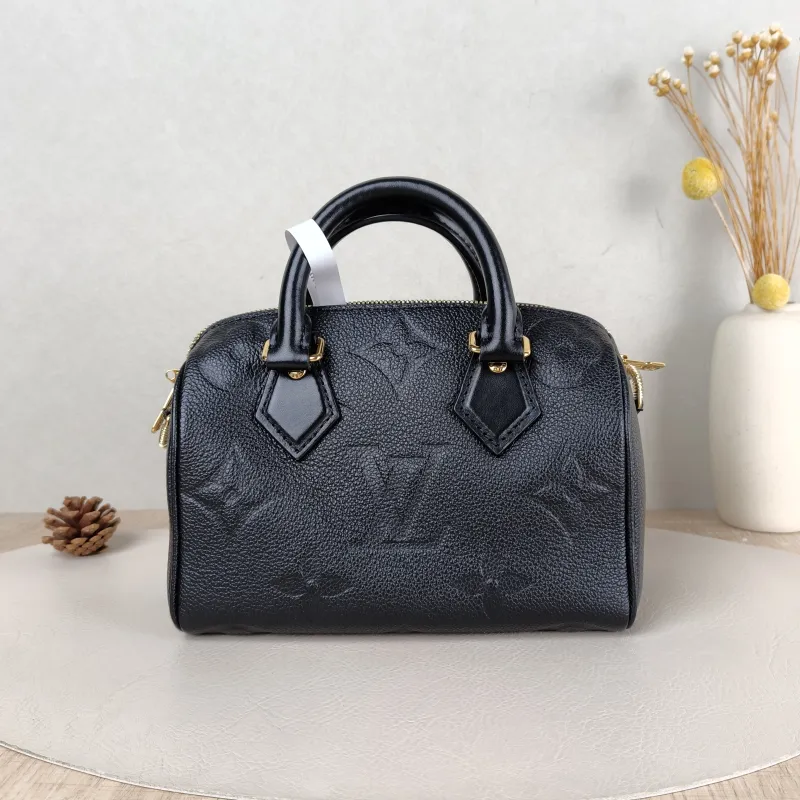 Louis Vuitton Crossbody Bag Speedy20 Black Monogram Empreinte Embossed Calfskin Small 20.5 × 12 × 13.5 cm — cover view 2 of 5