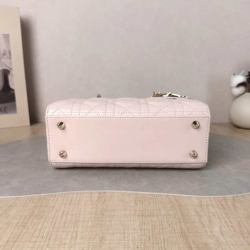 DIOR Top Handle Bag Pink Lambskin Small 20 × 8 × 18 cm — cover view 4 of 6