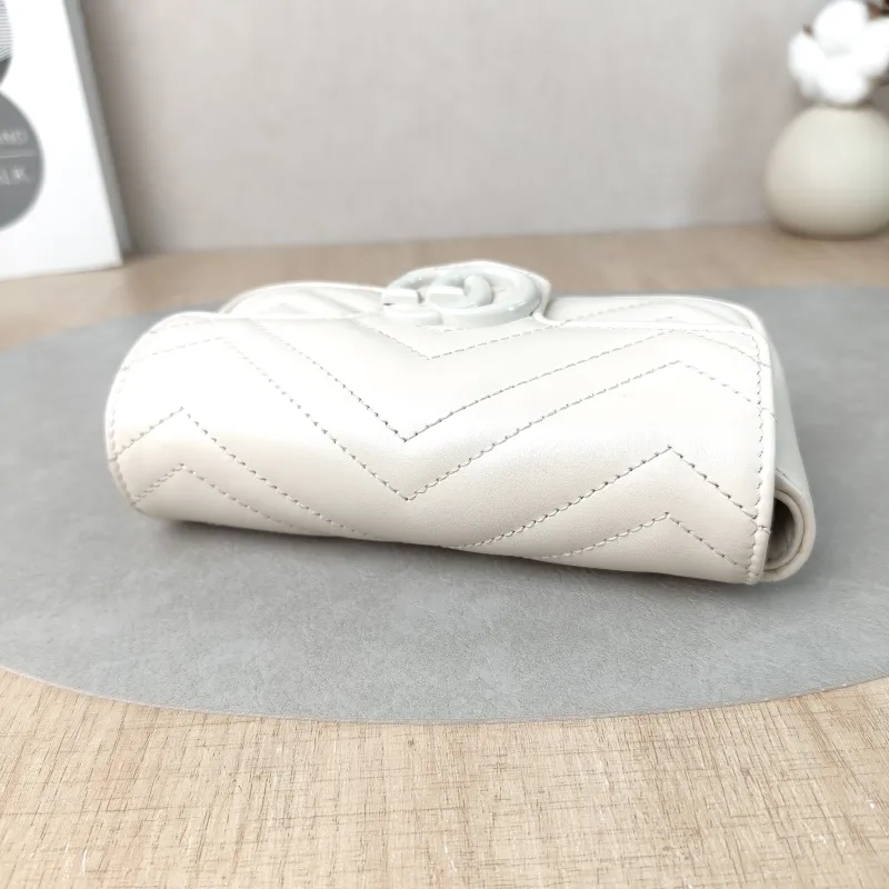 GUCCI Shoulder Bag GG Marmont Mini Marmont Mini g White Calfskin Mini 16.5 × 4.5 × 9.5 cm — detail view 13 of 13
