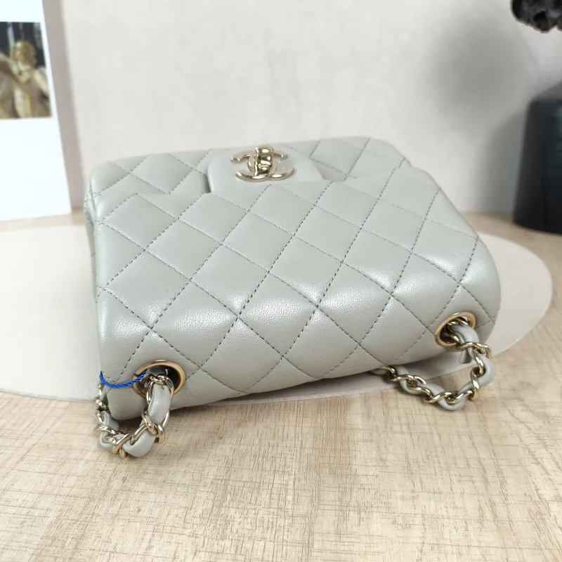 Chanel Crossbody Bag Classic Flap Mini CF Mini Grey Lambskin One Size17 × 8 × 13.5 cm — detail view 1 of 14