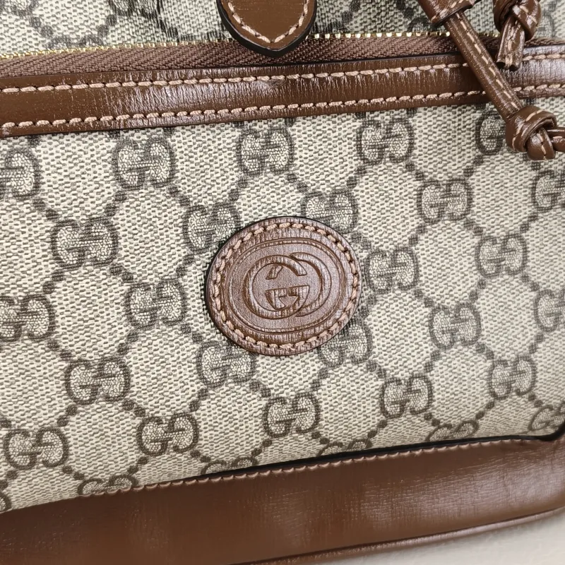 GUCCI Backpack GG Retro Collection Backpack Brown PVC One Size 26.5 × 13 × 30 cm — detail view 11 of 13