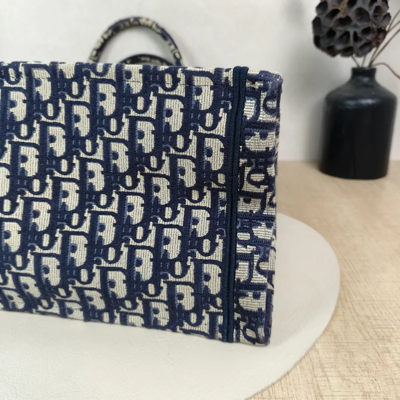 DIOR Top Handle Bag Book Tote Blue Canvas Large42 × 18.5 × 35 cm — detail view 8 of 12