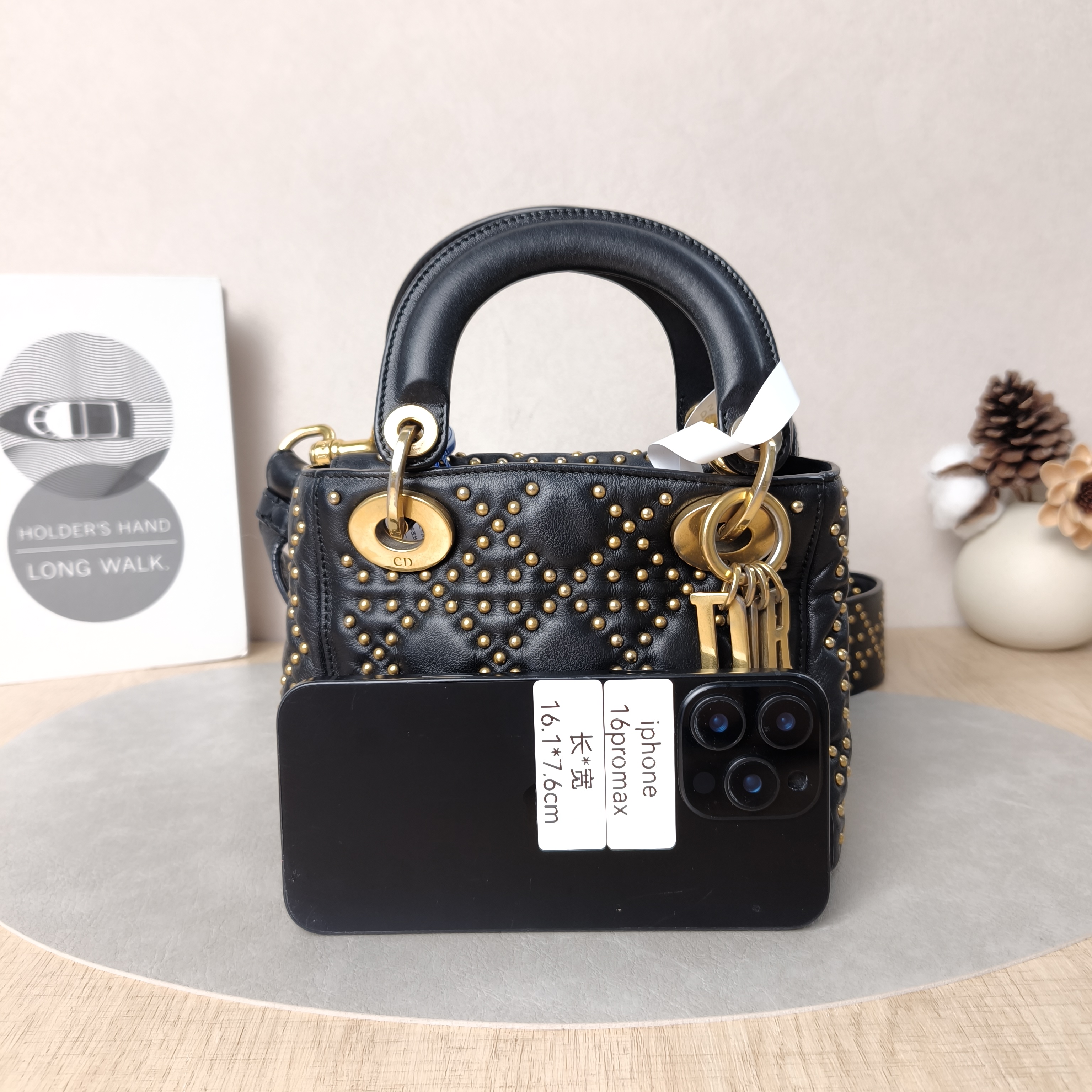 DIOR Crossbody Bag Lady Lady Dior Bag Black Calfskinmini17 × 7 × 15 cm — cover view 3 of 5