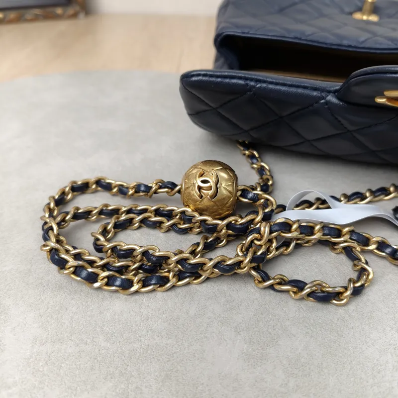 Chanel Crossbody Bag Classic Flap Large Mini CF Mini Blue Lambskin mini20 × 6 × 12 cm — detail view 1 of 15
