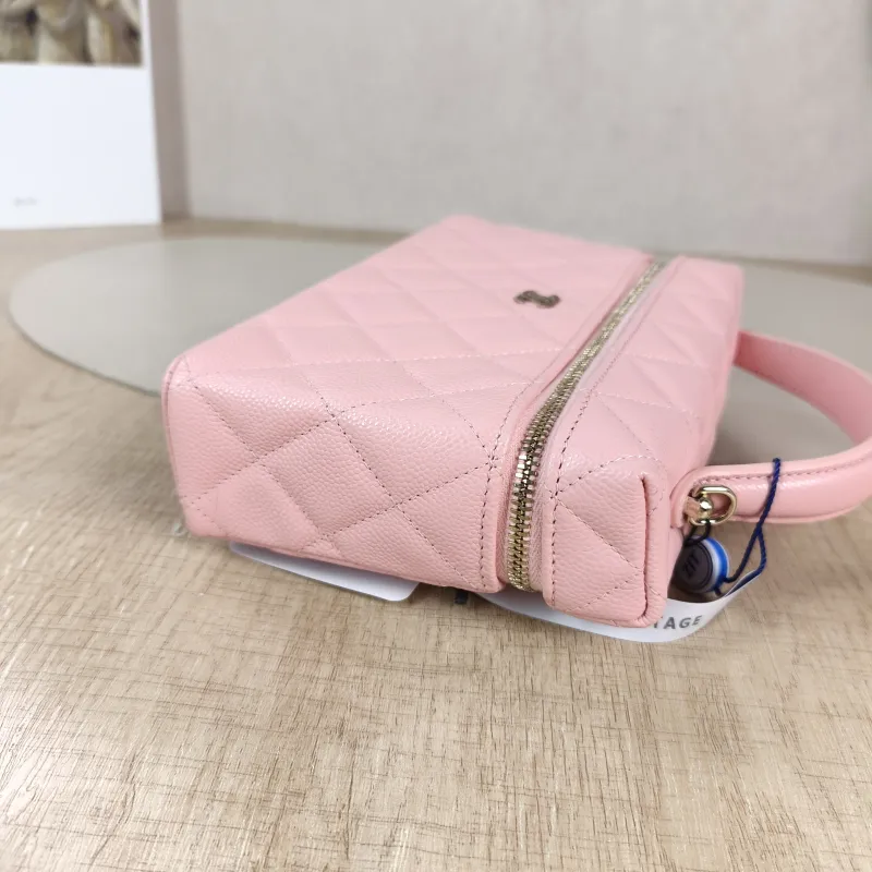 Chanel Crossbody Bag lp Box Bag Top Handle Crossbody Bag Pink Grained Calfskin 19 × 5 × 12 cm — detail view 9 of 13