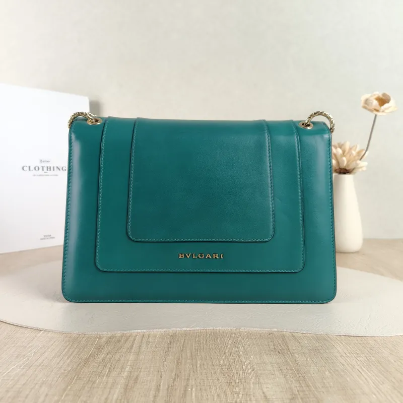 Bvlgari Crossbody Bag Serpenti Forever Collection Crossbody Bag Green Calfskin Medium 28 × 7.5 × 19 cm — cover view 5 of 5