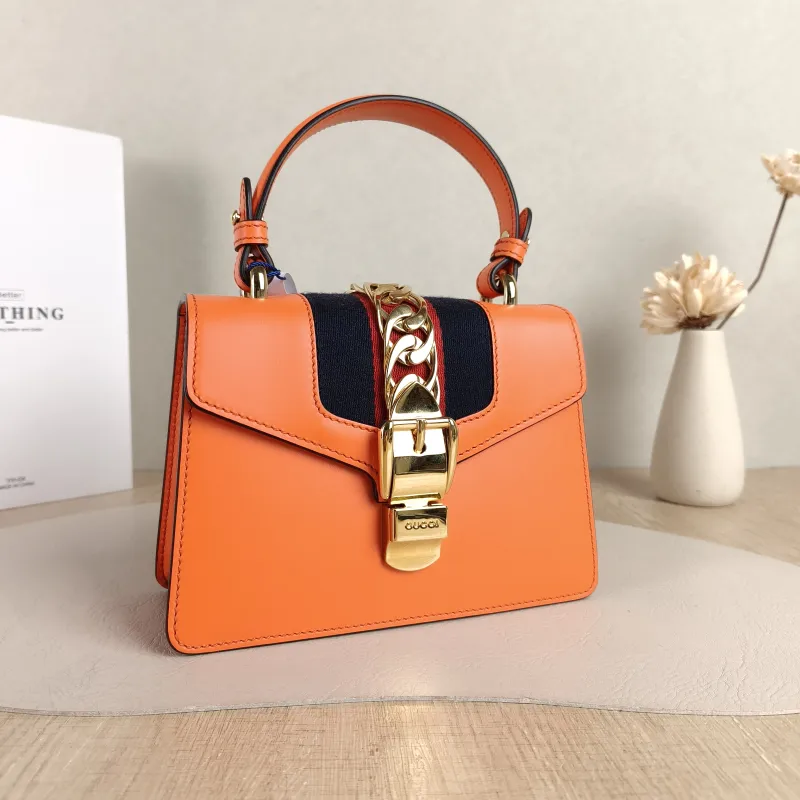 GUCCI Crossbody Bag Sylvie Edition Red Calfskin Mini 20 × 8 × 14 cm — cover view 5 of 5