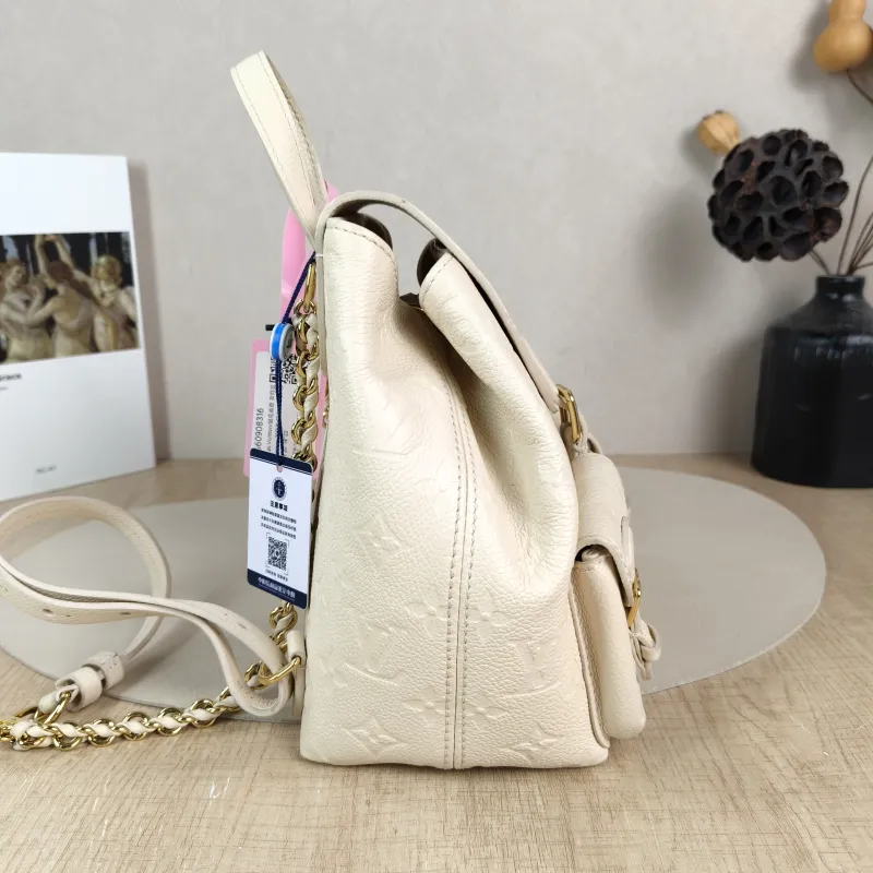 Louis Vuitton Backpack Backup Backpack White Calfskin One Size 20 × 14 × 22 cm — detail view 11 of 12