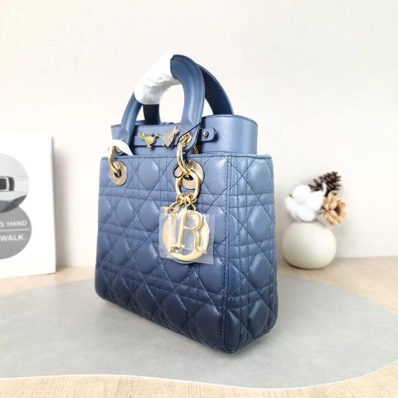 DIOR Top Handle Bag Lady Lady Dior Bag Blue Lambskin Small20 × 8 × 18 cm — cover view 2 of 5