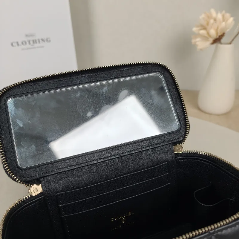 Chanel Crossbody Bag 24p Edition Box Bag Cosmetic Bag Black Lambskin 17 × 8 × 9.5 cm — detail view 8 of 14