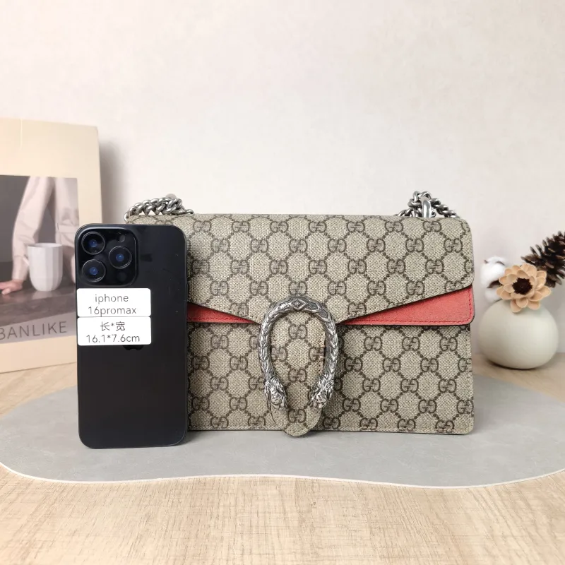 GUCCI Crossbody Bag Dionysus Red PVC Medium 28 × 9 × 17 cm — cover view 3 of 5