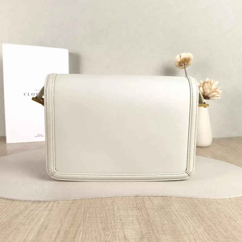 SAINT LAURENT Crossbody Bag Solferino Box Shoulder Bag White Calfskin Medium 23 × 16 × 7 cm — cover view 3 of 5