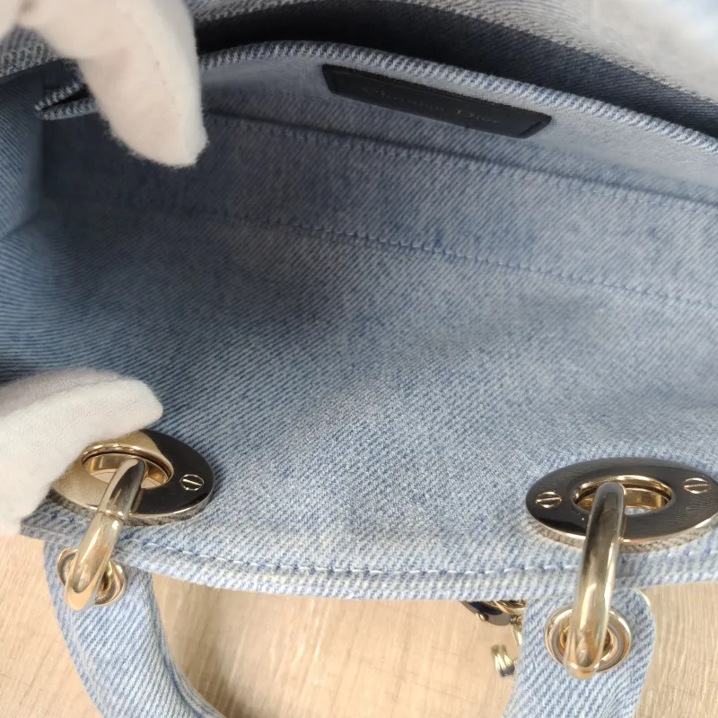 DIOR Top Handle Bag Lady D-Joy Blue Small 22 × 6 × 11 cm — detail view 10 of 14