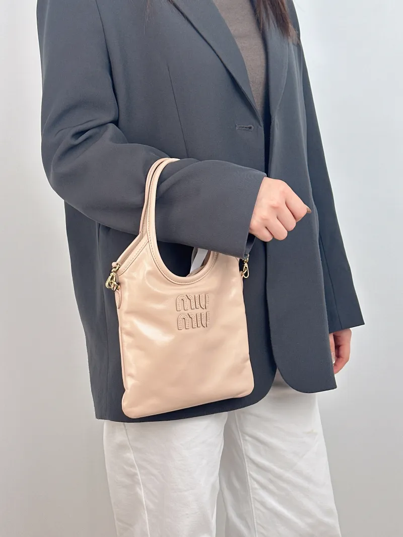 Miumiu Shoulder Bag IVY Tote Shopping Tote Pink Calfskin Mini 20*24 — on-model view 2 of 2