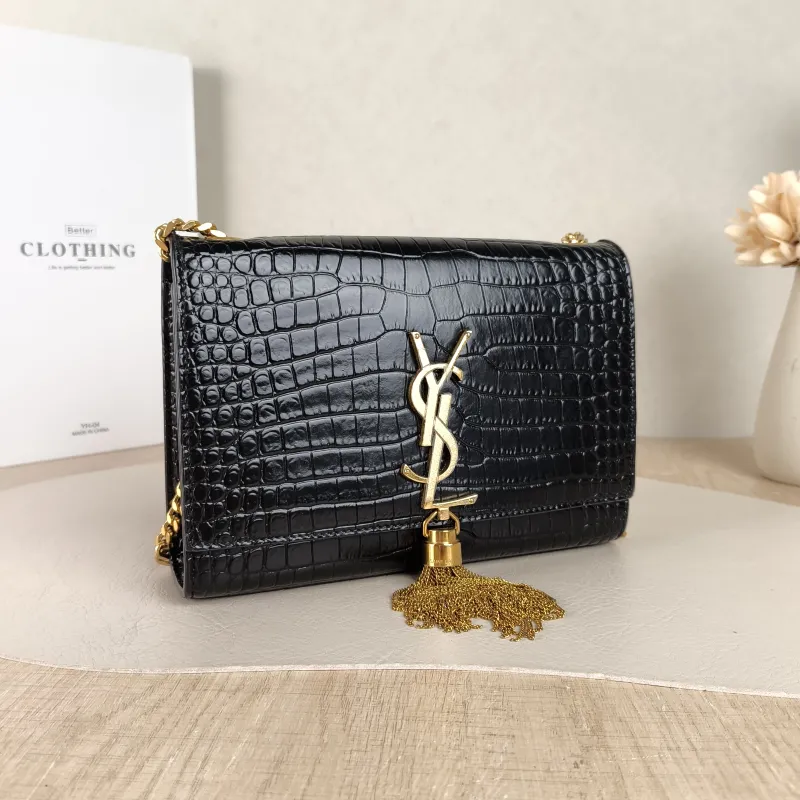 SAINT LAURENT Crossbody Bag KATE Edition Black Calfskin Small 20 × 5 × 12.5 cm — cover view 5 of 5