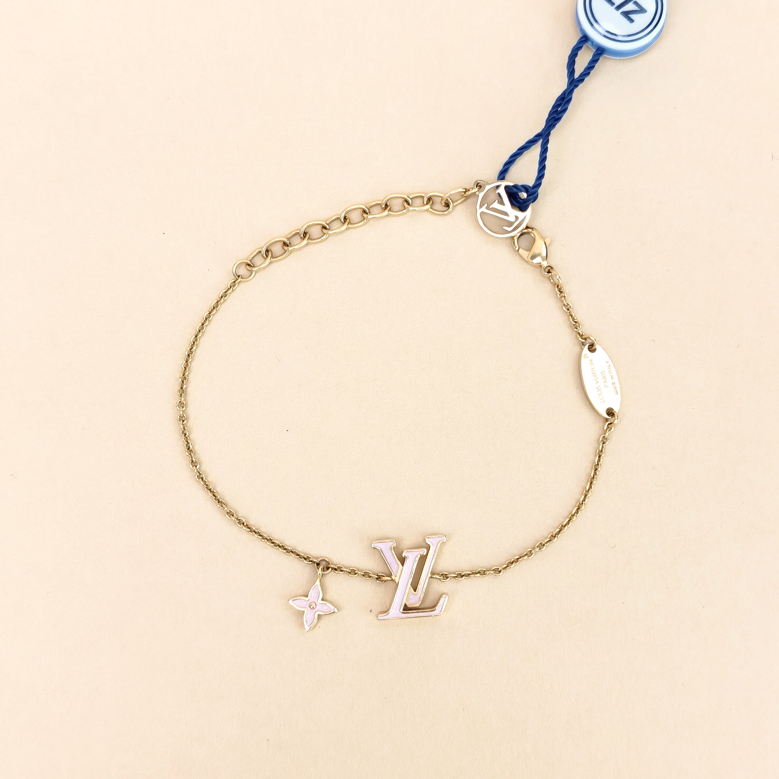 Louis Vuitton Braceletlogo Pink Bracelet Gold One Size21cm