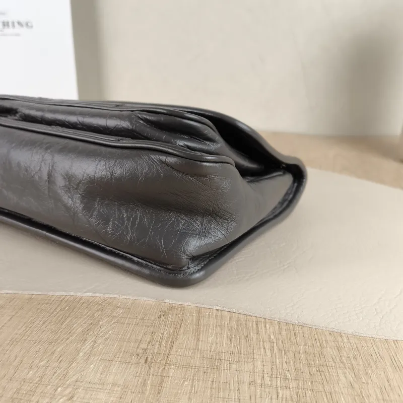 SAINT LAURENT Crossbody Bag Niki D Dark Grey Waxed Leather Calfskin Small21 × 7.5 × 16 cm — detail view 6 of 11